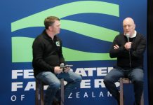 Down on the farm; a new Christopher Luxon Federated Farmers President Wayne Langford with the Prime Minister in a Q+A at the Field Days yesterday